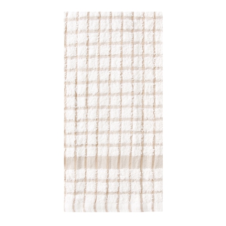 Ritz Concepts Coordinate Kitchen Towel 100% Cotton Terry Natural/Taupe, PK12 10800